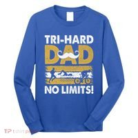 Triathlon Dad Swim Bike Run Triathlete Funny Iron Father Funny Gift Long Sleeve Shirt thumb 0