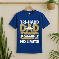Triathlon Dad Swim Bike Run Triathlete Funny Iron Father Funny Gift T-Shirt thumb 2