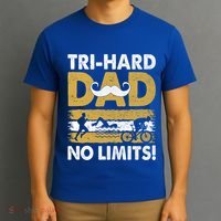 Triathlon Dad Swim Bike Run Triathlete Funny Iron Father Funny Gift T-Shirt thumb 3