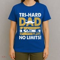 Triathlon Dad Swim Bike Run Triathlete Funny Iron Father Funny Gift T-Shirt thumb 4