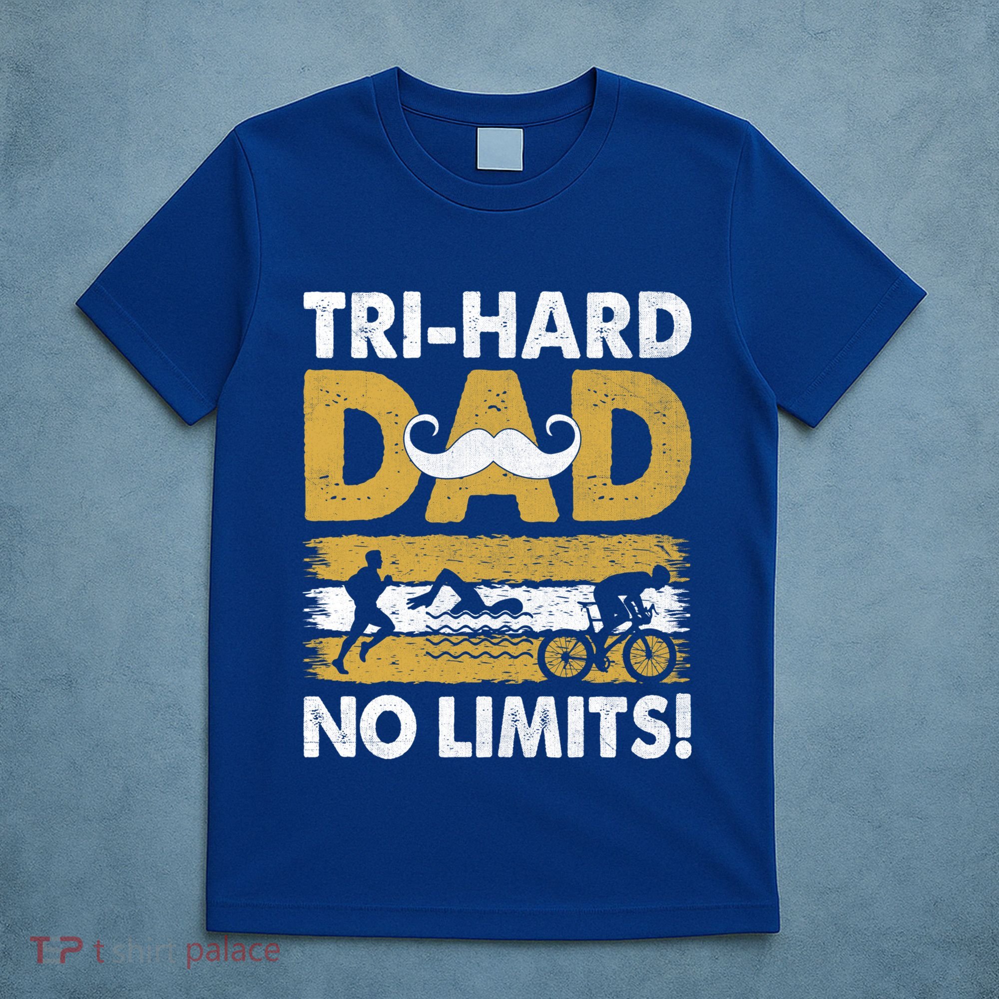 Triathlon Dad Swim Bike Run Triathlete Funny Iron Father Funny Gift T-Shirt