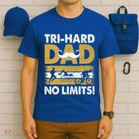 Triathlon Dad Swim Bike Run Triathlete Funny Iron Father Funny Gift T-Shirt thumb 6