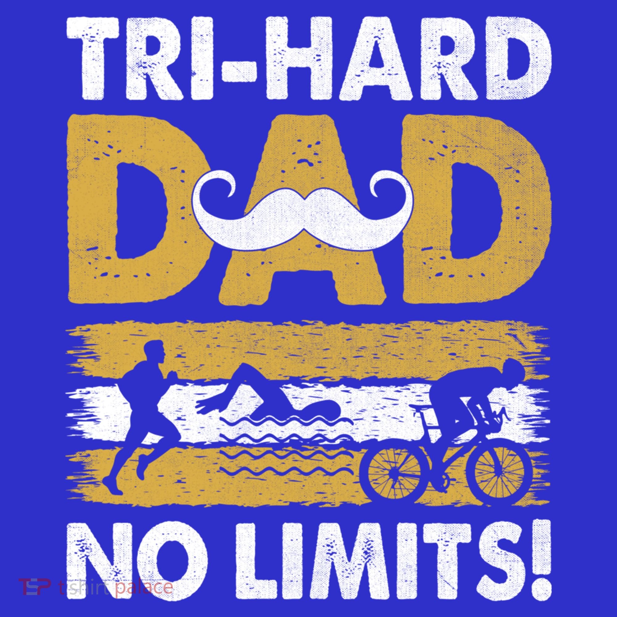 Triathlon Dad Swim Bike Run Triathlete Funny Iron Father Funny Gift Polo