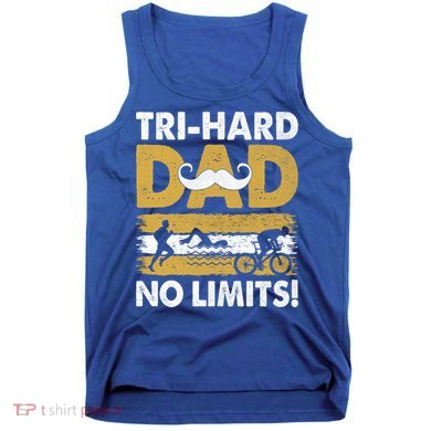 Triathlon Dad Swim Bike Run Triathlete Funny Iron Father Funny Gift Tank Top