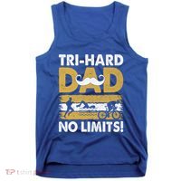 Triathlon Dad Swim Bike Run Triathlete Funny Iron Father Funny Gift Tank Top thumb 0