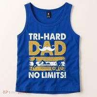 Triathlon Dad Swim Bike Run Triathlete Funny Iron Father Funny Gift Tank Top thumb 2