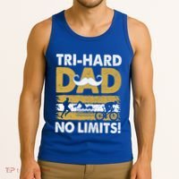 Triathlon Dad Swim Bike Run Triathlete Funny Iron Father Funny Gift Tank Top thumb 3