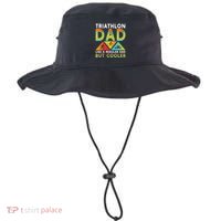 Triathlon Dad Swim Bike Run Triathletes Fathers Day Cycling Cute Gift Bucket Hat thumb 0
