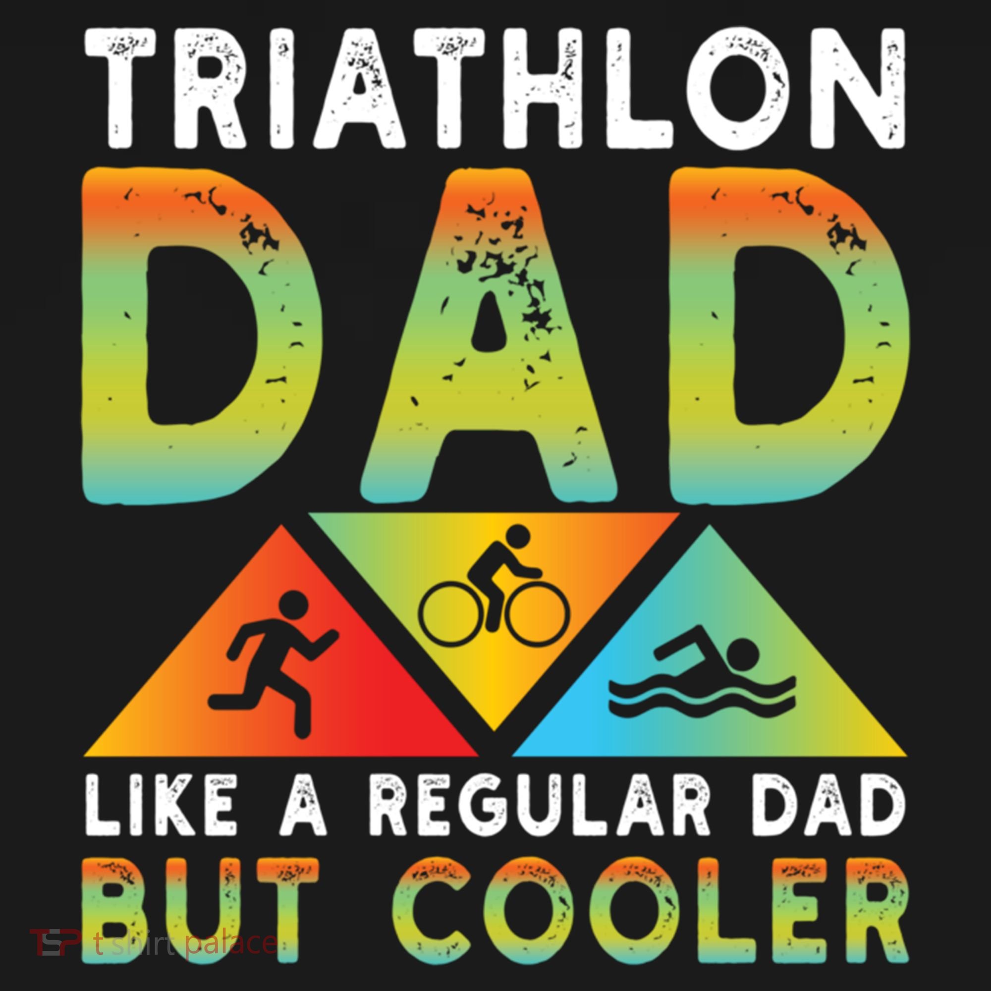 Triathlon Dad Swim Bike Run Triathletes Fathers Day Cycling Cute Gift Bucket Hat