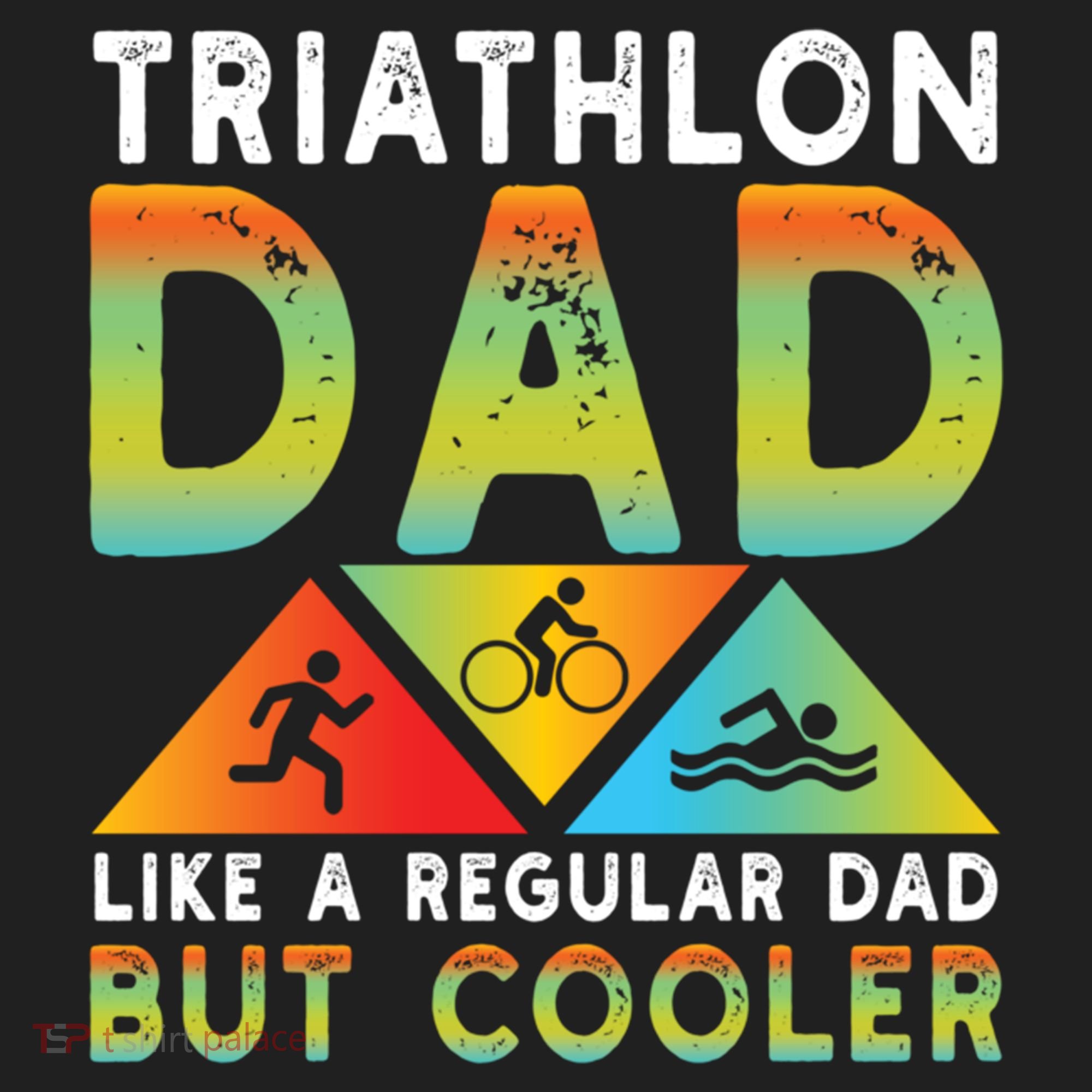 Triathlon Dad Swim Bike Run Triathletes Fathers Day Cycling Cute Gift Beanie