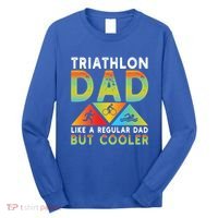Triathlon Dad Swim Bike Run Triathletes Fathers Day Cycling Cute Gift Long Sleeve Shirt thumb 0