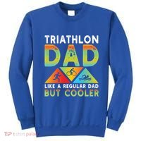 Triathlon Dad Swim Bike Run Triathletes Fathers Day Cycling Cute Gift Sweatshirt thumb 0