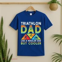 Triathlon Dad Swim Bike Run Triathletes Fathers Day Cycling Cute Gift T-Shirt thumb 2