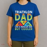 Triathlon Dad Swim Bike Run Triathletes Fathers Day Cycling Cute Gift T-Shirt thumb 4