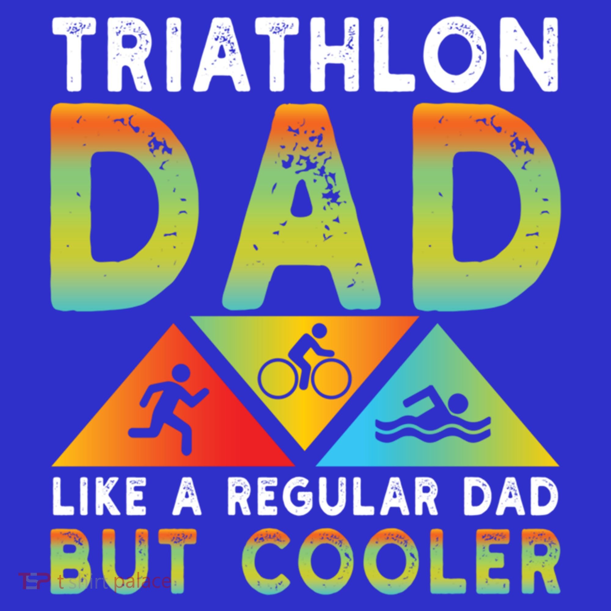 Triathlon Dad Swim Bike Run Triathletes Fathers Day Cycling Cute Gift Polo