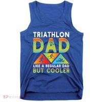Triathlon Dad Swim Bike Run Triathletes Fathers Day Cycling Cute Gift Tank Top thumb 0