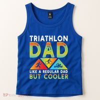 Triathlon Dad Swim Bike Run Triathletes Fathers Day Cycling Cute Gift Tank Top thumb 2