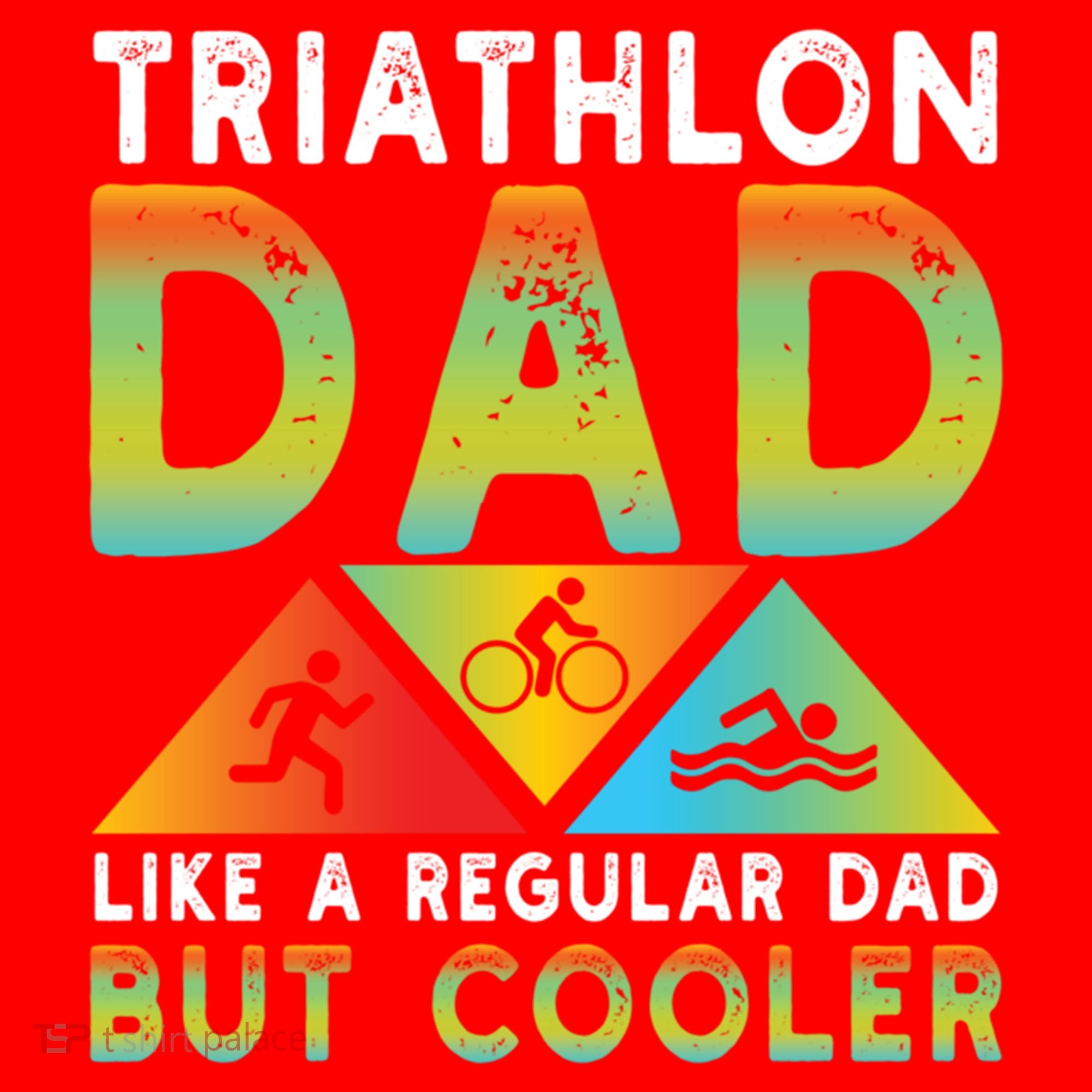 Triathlon Dad Swim Bike Run Triathletes Fathers Day Cycling Cute Gift Santa Hat