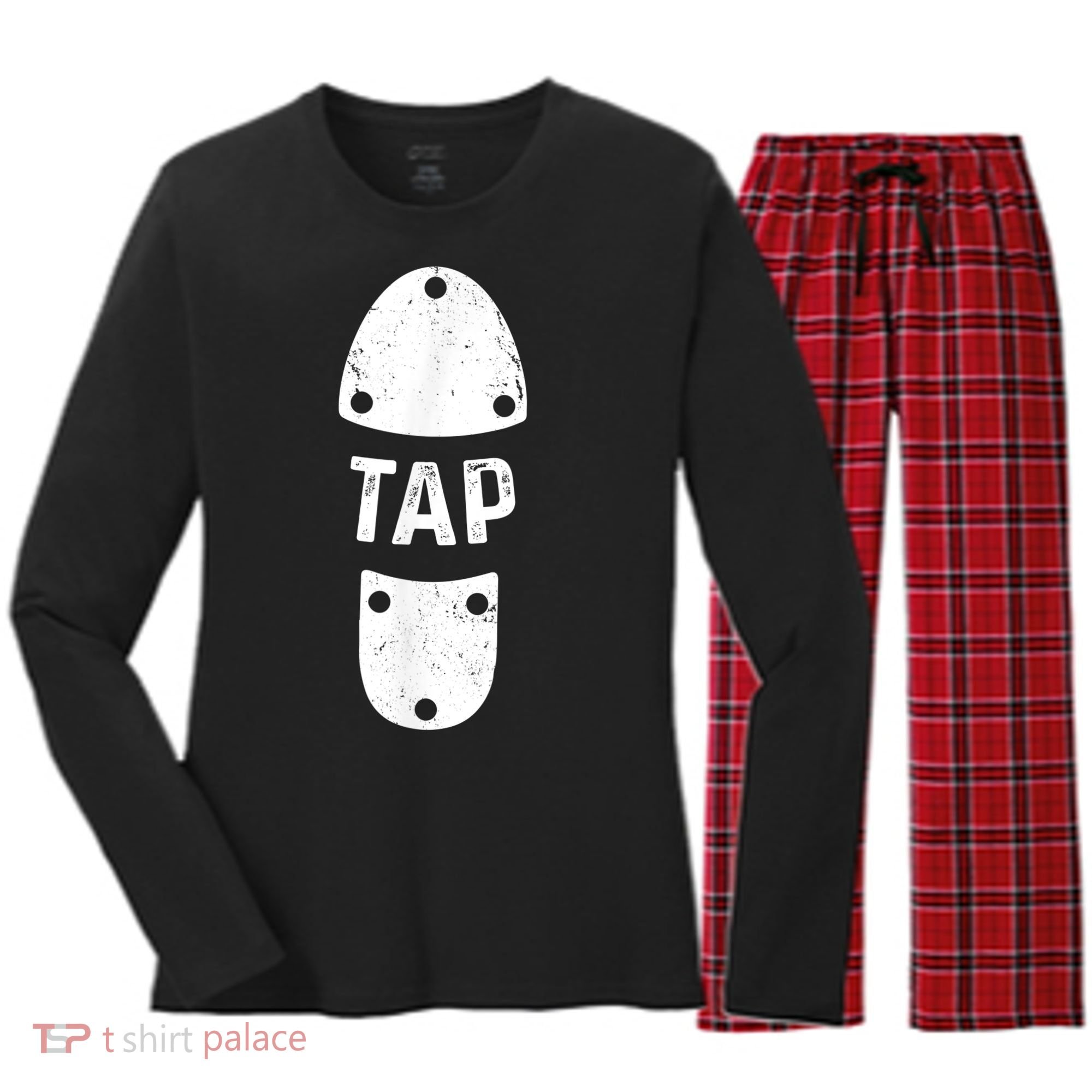 Tap Dancer Shoe Tap Dance Women's Long Sleeve Flannel Pajama Set 