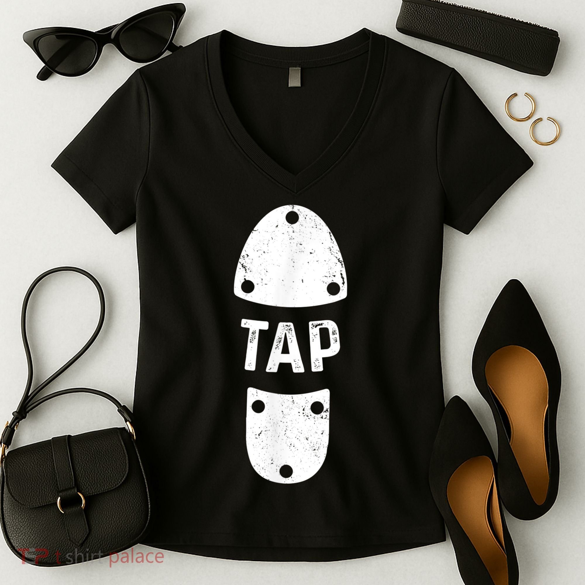 Tap Dancer Shoe Tap Dance Women's V-Neck T-Shirt