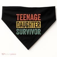 Teenage Daughter Survivor Funny Parenting Gift USA-Made Doggie Bandana thumb 0