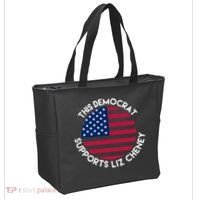 This Democrat Supports Liz Cheney Funny Election Tote Bag thumb 2