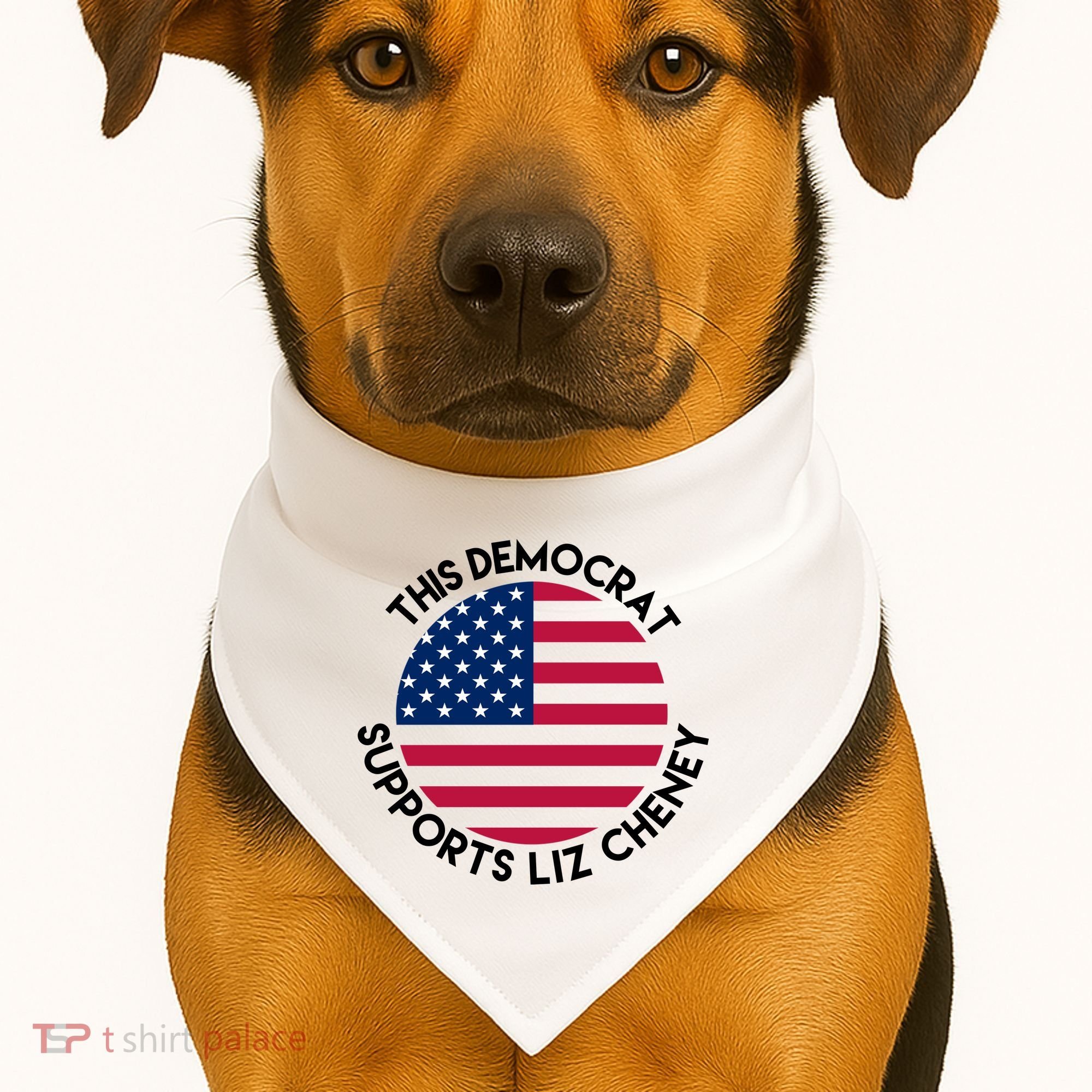 This Democrat Supports Liz Cheney Funny Election USA-Made Doggie Bandana