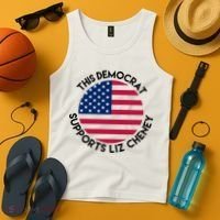 This Democrat Supports Liz Cheney Funny Election Tank Top thumb 4