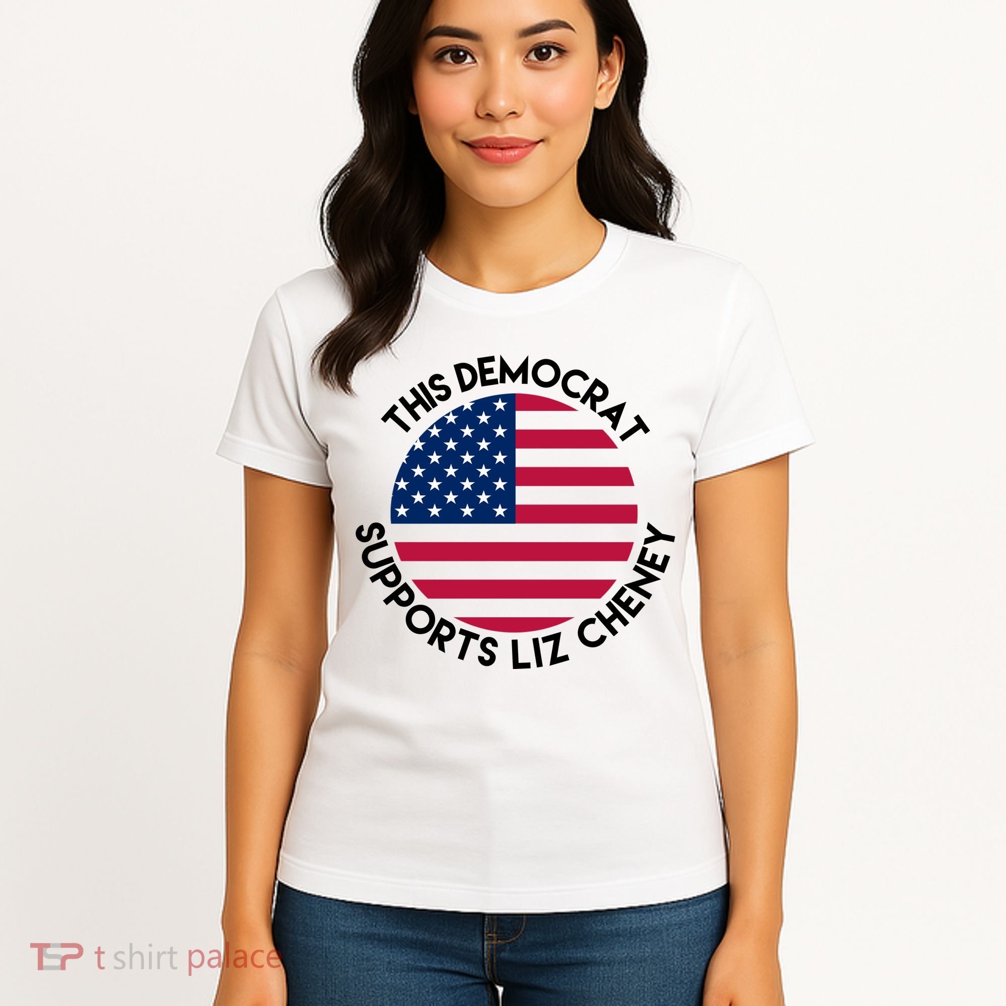 This Democrat Supports Liz Cheney Funny Election Women's T-Shirt