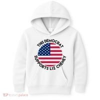 This Democrat Supports Liz Cheney Funny Election Kids Hoodie thumb 0