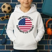 This Democrat Supports Liz Cheney Funny Election Kids Hoodie thumb 2