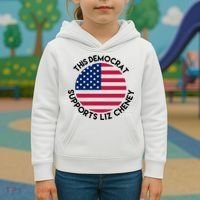 This Democrat Supports Liz Cheney Funny Election Kids Hoodie thumb 3