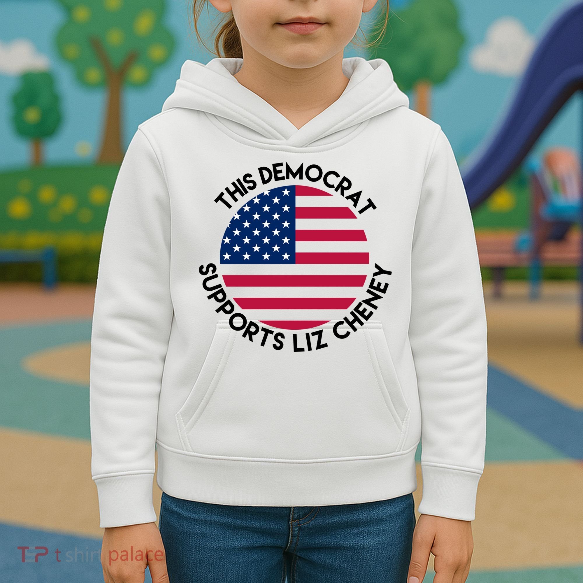 This Democrat Supports Liz Cheney Funny Election Kids Hoodie