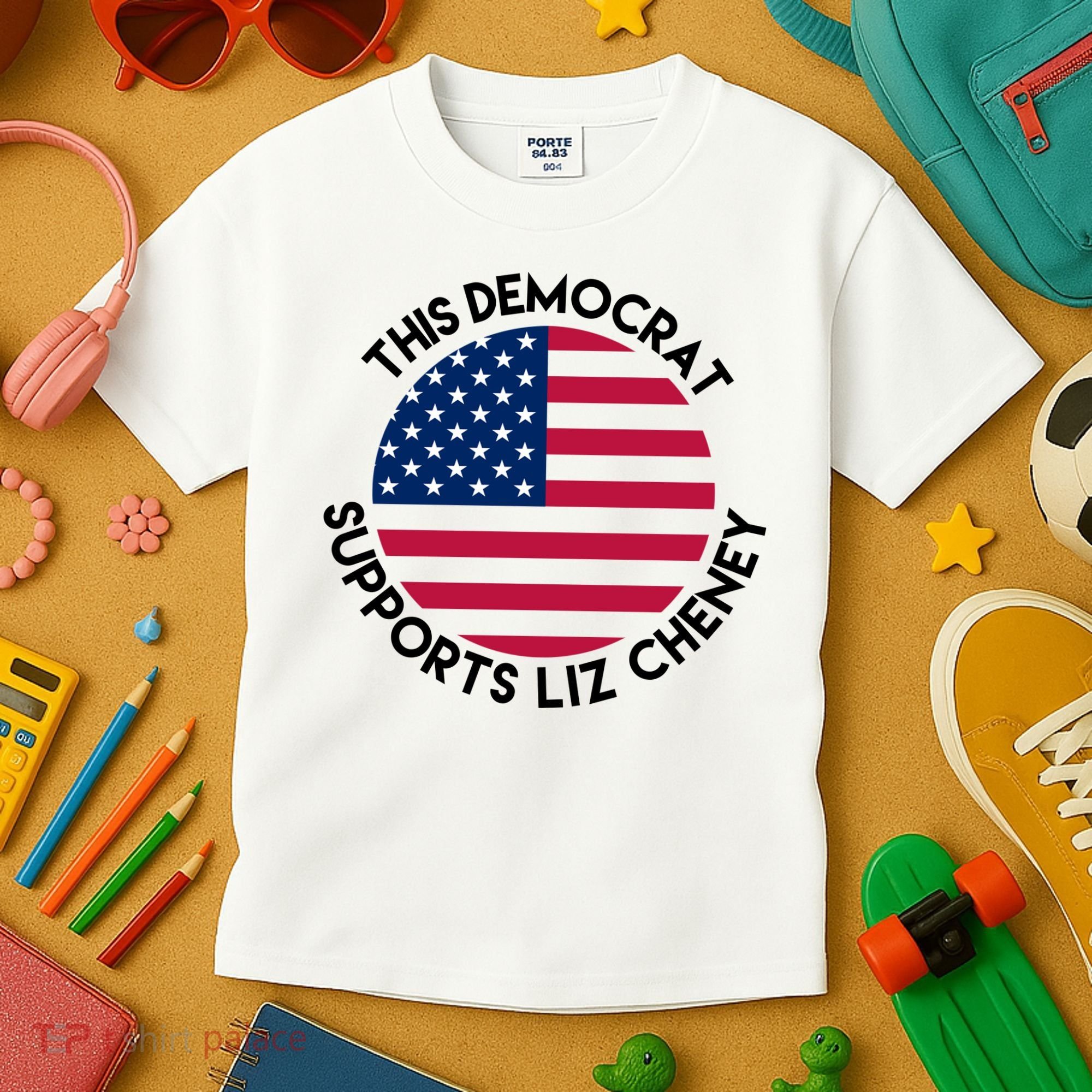 This Democrat Supports Liz Cheney Funny Election Kids T-Shirt