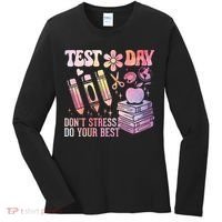 Test Day STAAR Teacher Don't Stress Do Your Best Women's Long Sleeve Shirt thumb 0