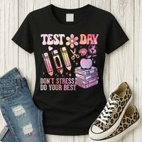 Test Day STAAR Teacher Don't Stress Do Your Best Women's T-Shirt thumb 3