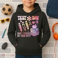 Test Day STAAR Teacher Don't Stress Do Your Best Kids Hoodie thumb 2