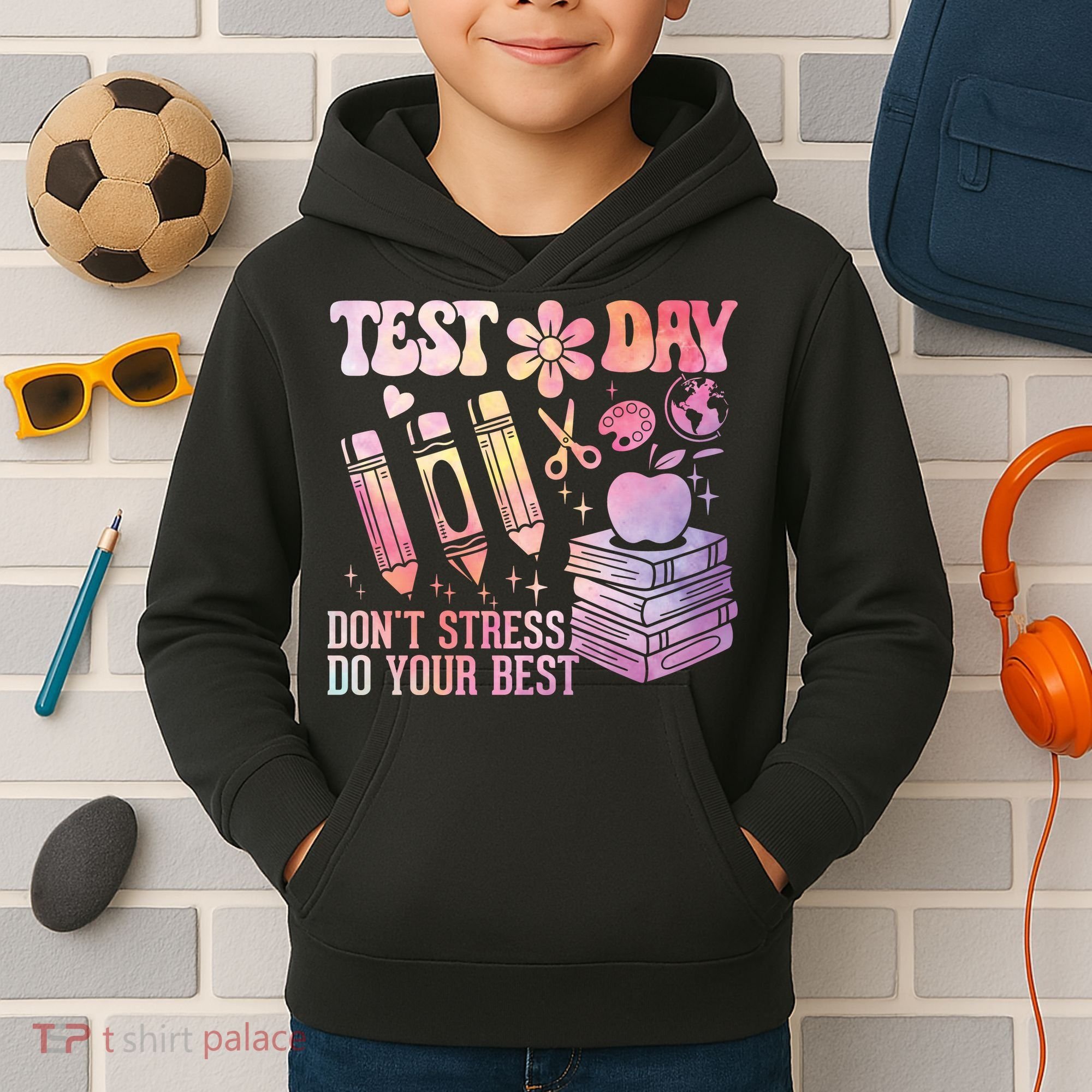 Test Day STAAR Teacher Don't Stress Do Your Best Kids Hoodie