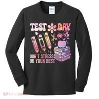 Test Day STAAR Teacher Don't Stress Do Your Best Kids Long Sleeve Shirt thumb 0