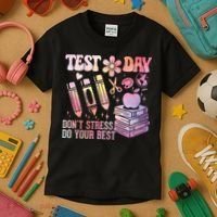 Test Day STAAR Teacher Don't Stress Do Your Best Kids T-Shirt thumb 3