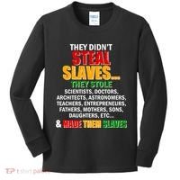 They Didnt Steal Slaves Black History Month Kids Long Sleeve Shirt thumb 0
