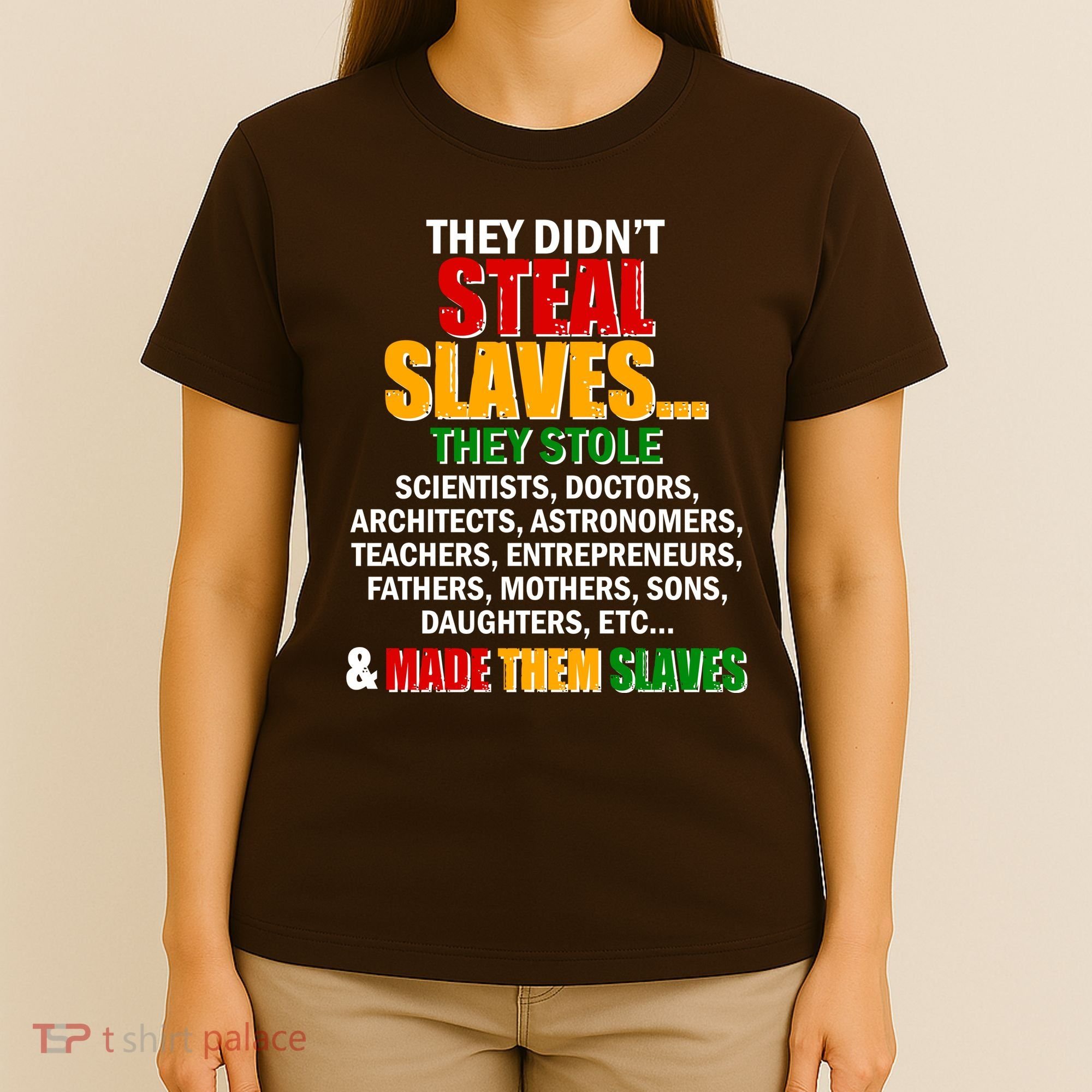 They Didnt Steal Slaves Black History Month T-Shirt