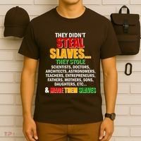They Didnt Steal Slaves Black History Month T-Shirt thumb 6