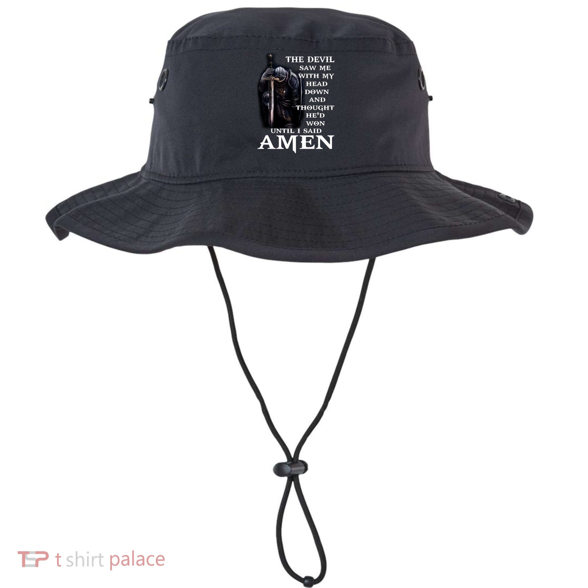 The Devil Saw Me With My Head Down And Thought He'd Won Until I Said Amen Bucket Hat