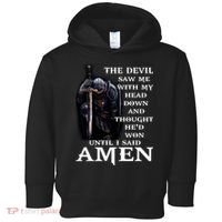 The Devil Saw Me With My Head Down And Thought He'd Won Until I Said Amen Toddler Hoodie thumb 0