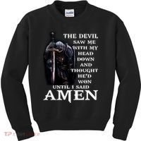 The Devil Saw Me With My Head Down And Thought He'd Won Until I Said Amen Kids Sweatshirt thumb 0