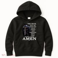 The Devil Saw Me With My Head Down And Thought He'd Won Until I Said Amen Kids Hoodie thumb 0