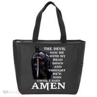 The Devil Saw Me With My Head Down And Thought He'd Won Until I Said Amen Tote Bag thumb 0