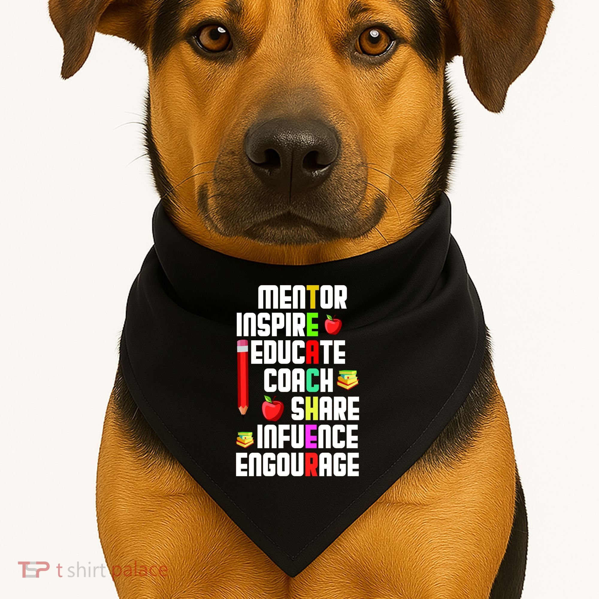 Teachers Day Sayings USA-Made Doggie Bandana