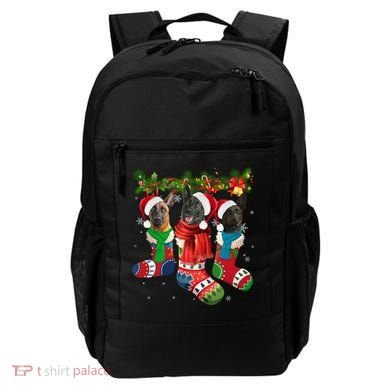 Three Dutch Shepherds In Christmas Socks Backpack